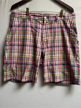 Polo by Ralph Lauren Colourful Madras Plaid Cotton Shorts sz 36